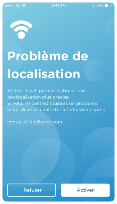 Foxie geolocation permission screen