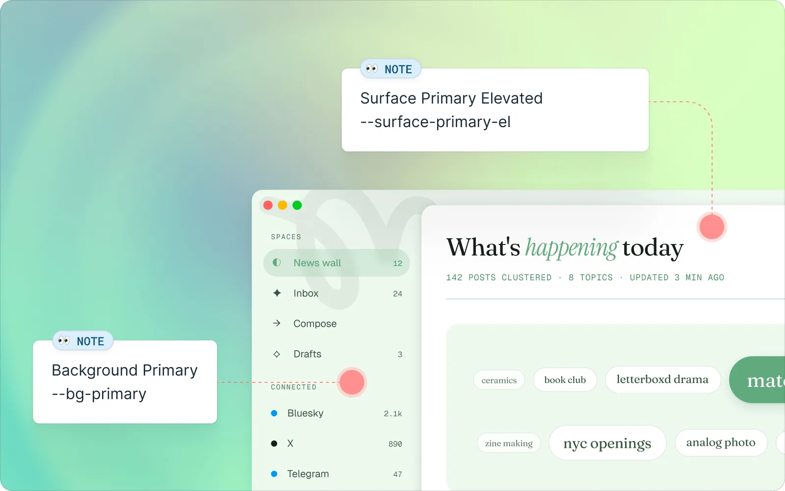 Matcha, semantic token mapping
