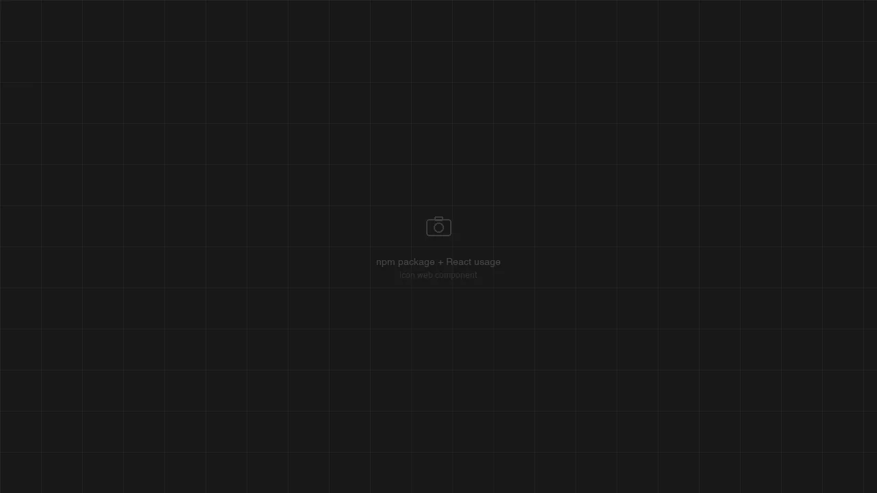 npm package · React usage · icon web component